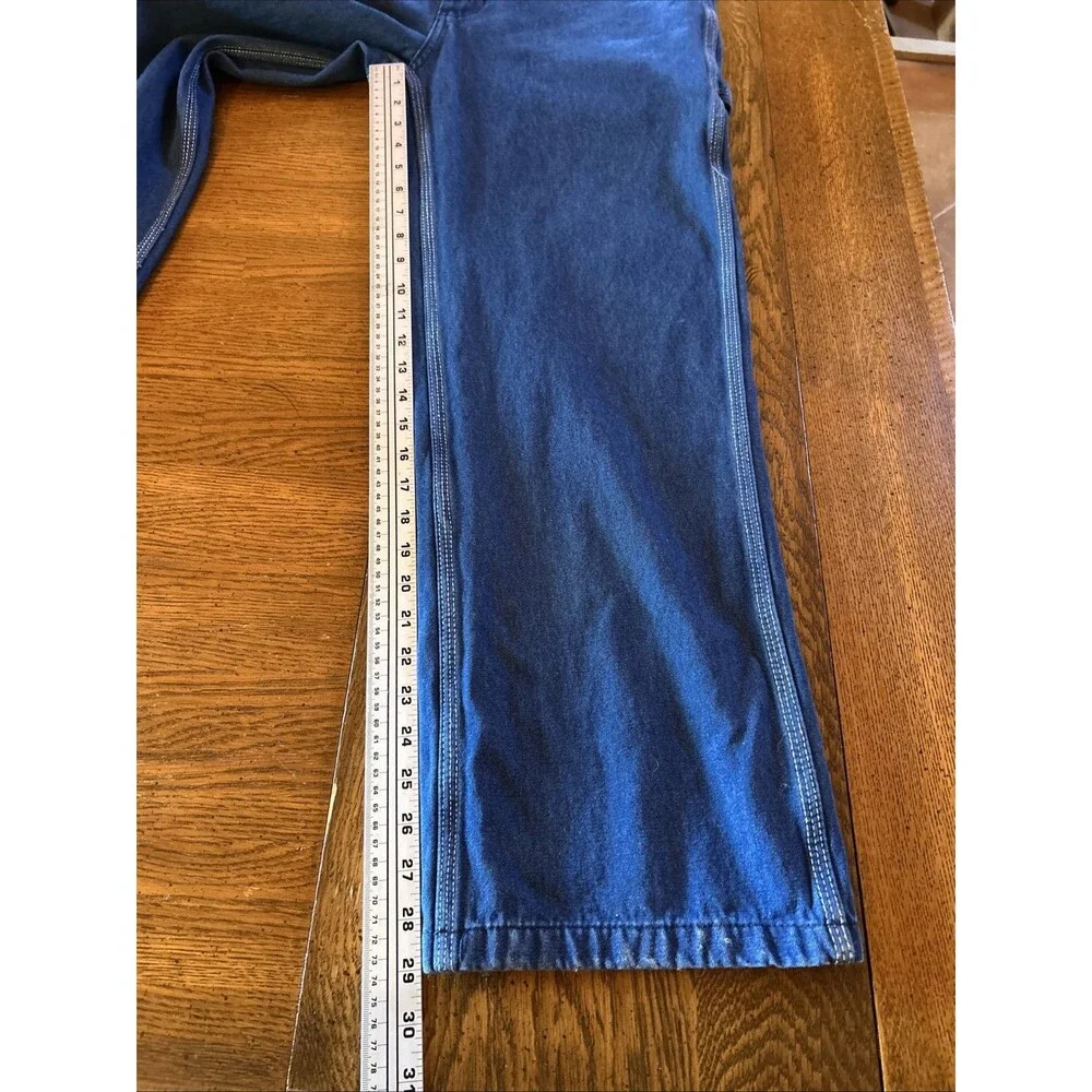 Liberty Overalls Mens 34x29 Blue Denim Bib Workwear Carpenter Utility Pockets